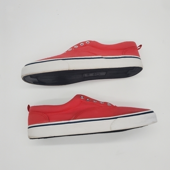 OP Ocean Pacific Mens Canvas Shoes Sneakers Size 9 Red White - Picture 9 of 13